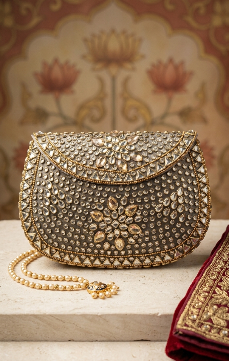 Ivory Mirror Saddle Bag
