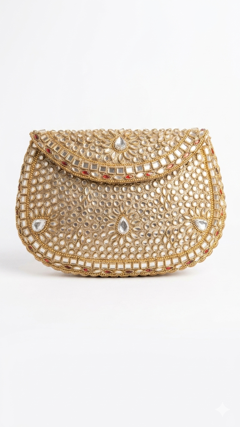 Antique Gold Mirror Purse