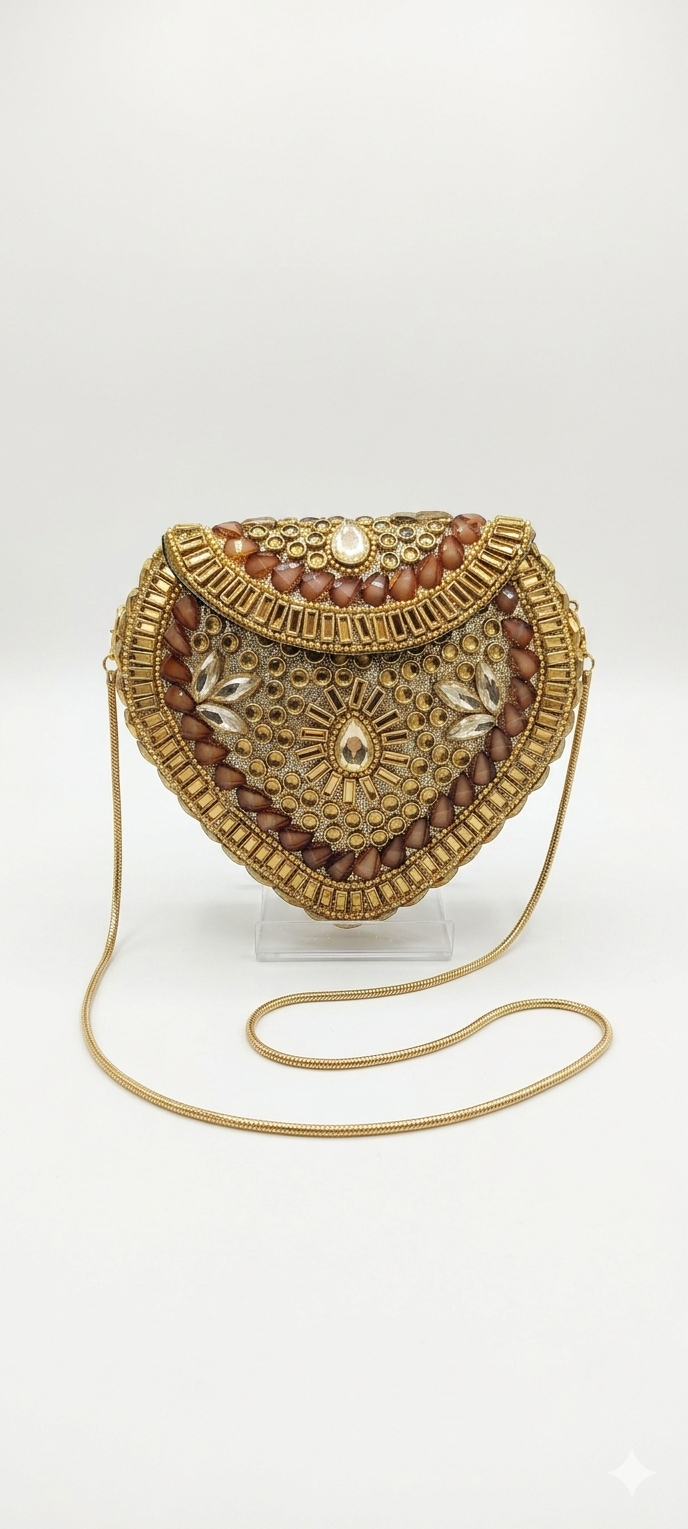Heart-Shape Amber Clutch