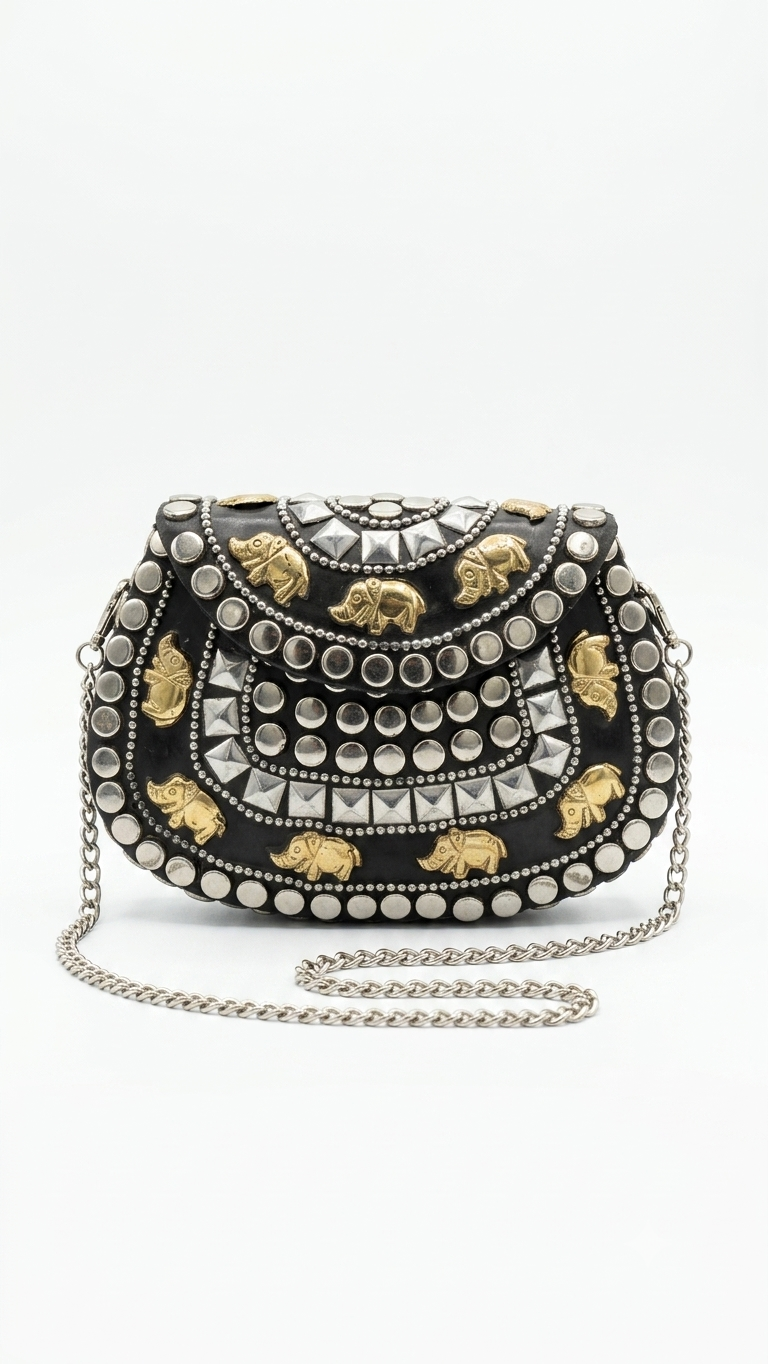 Royal Elephant Metal Clutch