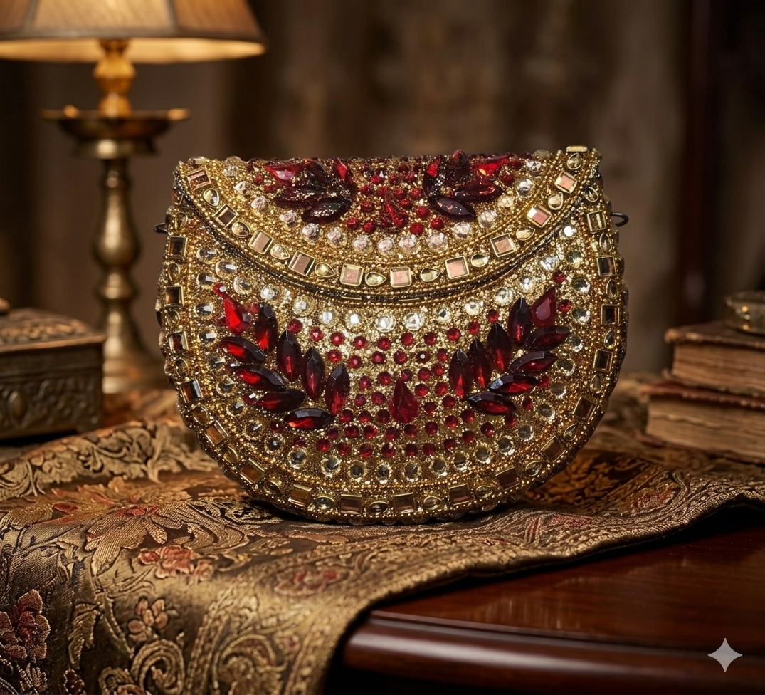 Ruby & Gold Bridal Clutch